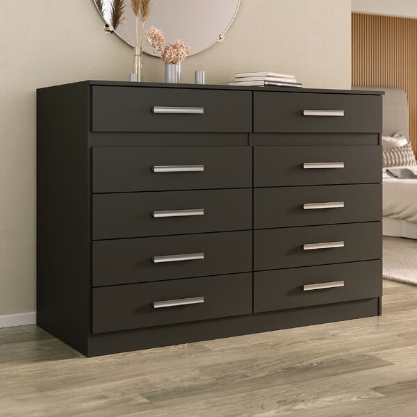 Cômoda 10 Gavetas 99,4x123x40,5cm Alexia - Yescasa Preto