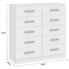 Cômoda 10 Gavetas Branco Co100 - Fellicci