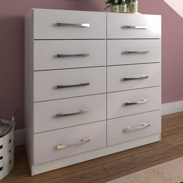 Cômoda 10 Gavetas Flórida Branco - Pnr Móveis