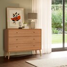 Cômoda 110cm Chanfrada 03 Gavetas Nature  Freijó