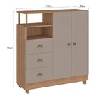 Cômoda 110cm X 119cm2 Portas 3 Gavetas Mel/fendi