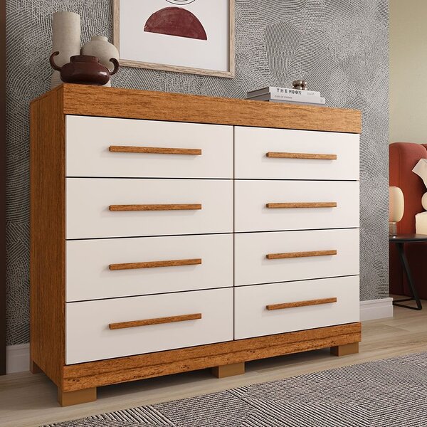 Cômoda 111,60cm 8 Gavetas 100% Mdf Lantana Espresso Móveis Ci