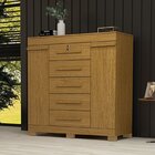 Cômoda 120cm 2 Portas 5 Gavetas 100% Mdf Coleus Espresso Móve