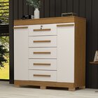 Cômoda 120cm 2 Portas 5 Gavetas 100% Mdf Coleus Espresso Móve