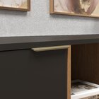 Cômoda 140 Cm 3 Gavetas 1 Porta Grafite/nogal