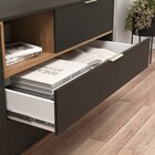 Cômoda 140 Cm 3 Gavetas 1 Porta Grafite/nogal