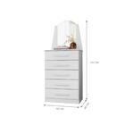 Comoda 1 Espelho  Gavetas Elite Branco