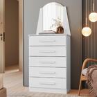 Comoda 1 Espelho  Gavetas Elite Branco