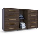 Cômoda 1 Porta 10 Gavetas Com Rodízio Imperial Capuccino