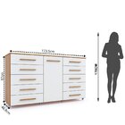 Cômoda 1 Porta 10 Gavetas Com Rodízio Imperial Freijó/ Off Wh