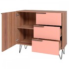 Cômoda 1 Porta 3 Gavetas Castanho/ades/coral/metal Preto Bcm