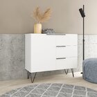 Cômoda 1 Porta 3 Gavetas Dormitório Brv Móveis Branco/metal P