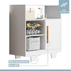 Cômoda 1 Porta 3 Prateleiras Flocos Tigus Baby - Branco