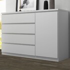 Cômoda 1 Porta 4 Gavetas 100% Mdf 9413.0 Branco - Manbel