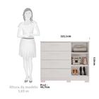 Cômoda 1 Porta 4 Gavetas 100% Mdf Malu Panan Branco
