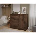 Cômoda 1 Porta 4 Gavetas 100% Mdf Malu Panan Café