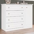 Comoda 1 Porta 4 Gavetas 126 Cm Americana Henn