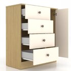 Cômoda 1 Porta 4 Gavetas 91,5x80x39,3 Cm Lisboa Canary/off Wh