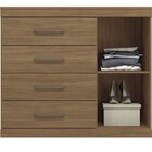 Cômoda 1 Porta 4 Gavetas 94,7 X 81,6 Cm Plus Jatoba