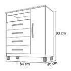 Cômoda 1 Porta 4 Gavetas Atalaia Incorplac Branco