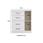 Cômoda 1 Porta 4 Gavetas Caribe  Flex
