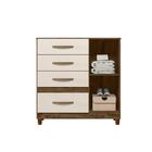Cômoda 1 Porta 4 Gavetas Castanho Wood Baunilha Com Pés Vênus