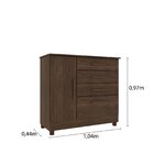 Cômoda 1 Porta 4 Gavetas Chicago Tcil Móveis Cacau