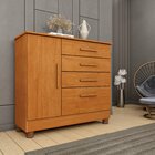 Cômoda 1 Porta 4 Gavetas Com Pés 104cm Chicago Cinamomo