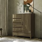 Cômoda 1 Porta 4 Gavetas Com Pés Jequitiba