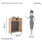 Cômoda 1 Porta 4 Gavetas E 1 Nicho Turquesa  Nature/titanium