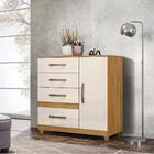 Cômoda 1 Porta 4 Gavetas Freijó Off White Com Pés Vênus Moval