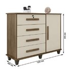 Cômoda 1 Porta 4 Gavetas Grécia  Freijó/off White