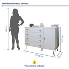 Cômoda 1 Porta 4 Gavetas Larissa Branco