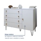 Cômoda 1 Porta 4 Gavetas Larissa Branco