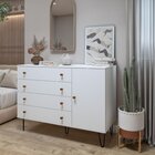 Cômoda 1 Porta 4 Gavetas Larissa Branco