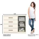 Comoda 1 Porta 4 Gavetas Magno D708 Off White Henn