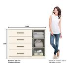 Comoda 1 Porta 4 Gavetas Magno D708 Off White Henn