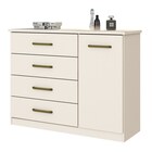 Comoda 1 Porta 4 Gavetas Magno D708 Off White Henn