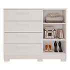 Cômoda 1 Porta 4 Gavetas Mdf Sophia Espresso Móveis Branco