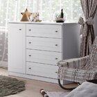 Cômoda 1 Porta 4 Gavetas Mississipi  Branco Hp