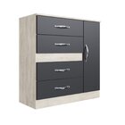 Cômoda 1 Porta 4 Gavetas Onix Irm Crema/grafite