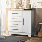 Cômoda 1 Porta 4 Gavetas Star Tigus Baby Branco