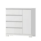 Cômoda 1 Porta 4 Gavetas Vega Estilo Moderno Branco