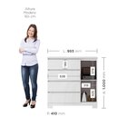 Cômoda 1 Porta 4 Gavetas Vega Estilo Moderno Branco