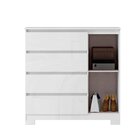 Cômoda 1 Porta 4 Gavetas Vega Estilo Moderno Branco