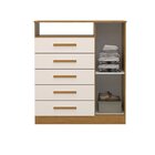 Cômoda 1 Porta 5 Gavetas 100% Mdf 95cm Nemésia Espresso Móvei