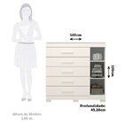 Cômoda 1 Porta 5 Gavetas 100% Mdf Miosótis 120cm Espresso Móv