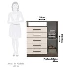 Cômoda 1 Porta 5 Gavetas 100% Mdf Nemésia Espresso Móveis Caf