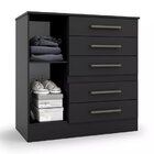 Cômoda 1 Porta 5 Gavetas Advantage Batrol Móveis Black