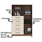 Comoda 1 Porta 5 Gavetas E Nichos C0150 Fell